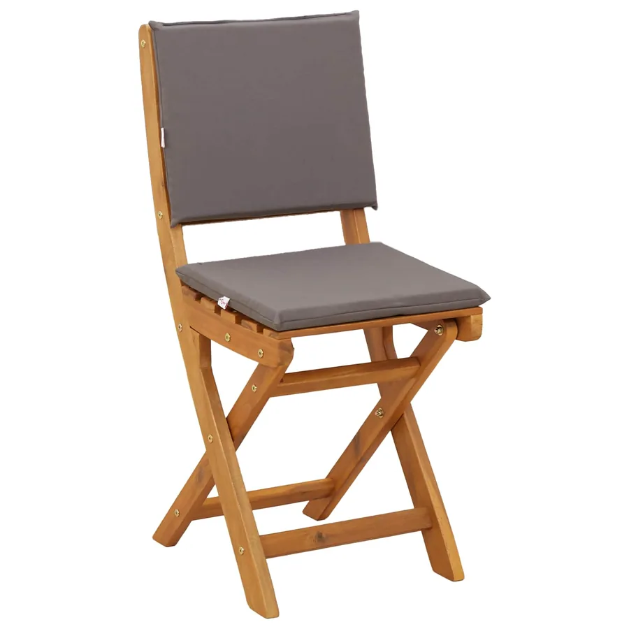 Ensemble bistro de jardin 5 pcs Naturel et gris foncé - 3