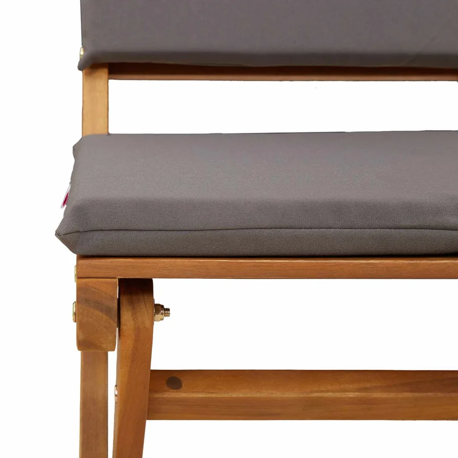 Ensemble bistro de jardin 5 pcs Naturel et gris foncé - 7