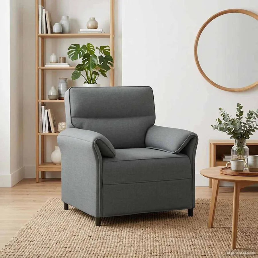 Canapé 100% polyester, cadre en métal, MDF, Contreplaqué