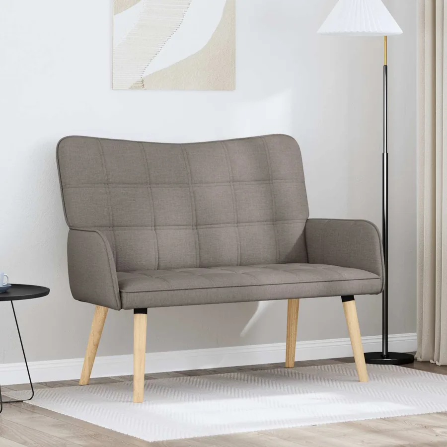 Sofa 2 places Taupe 115 x 61 x 87 cm Tissu