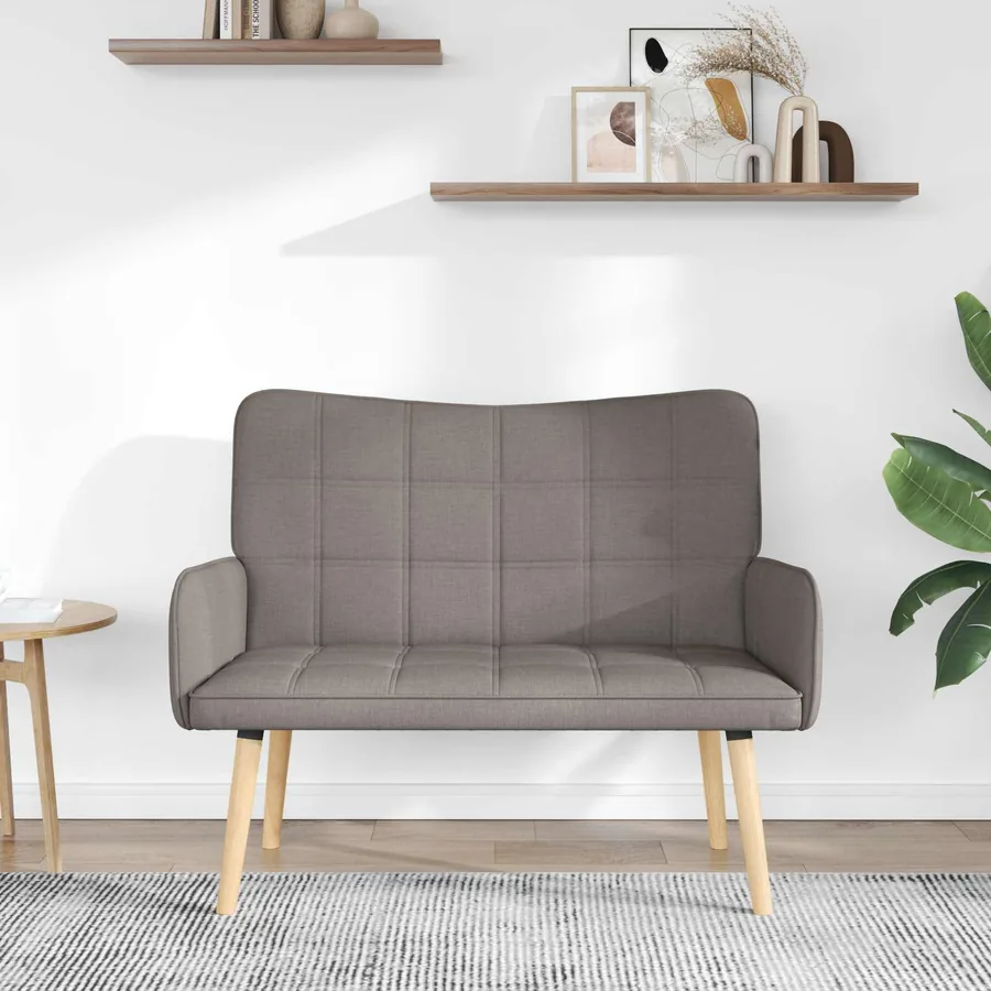 Sofa 2 places Taupe 115 x 61 x 87 cm Tissu - 3