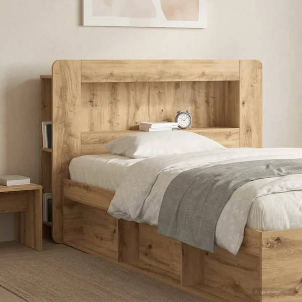 Cabinet de Tête de Lit Chêne artisanal 100 cm Bois d’ingénierie