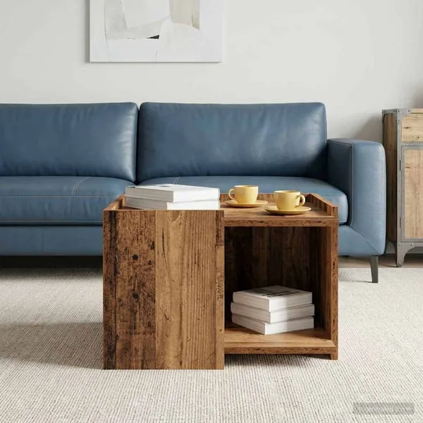 Table basse Bois ancien 50,5 x 50 x 33 cm Bois d'ingénierie