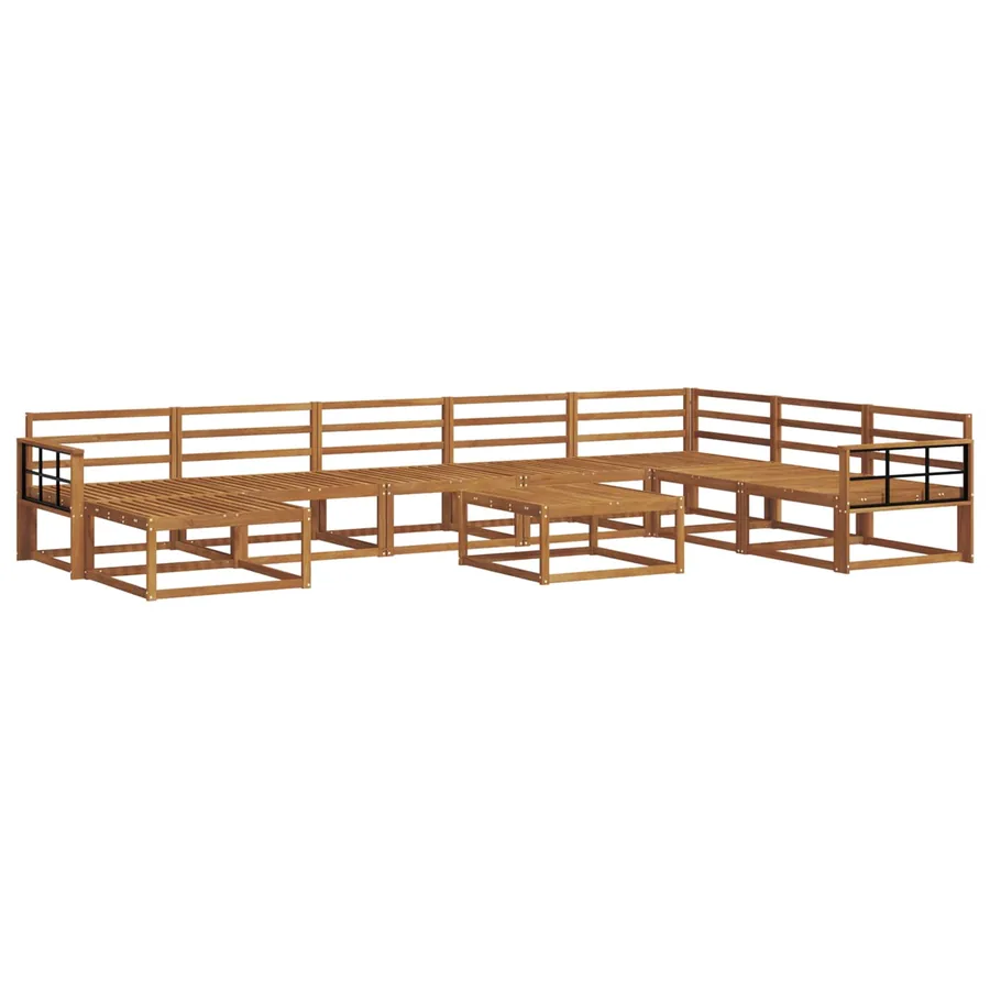 Ensemble de canapés d'extérieur 9 pcs Naturel - 2