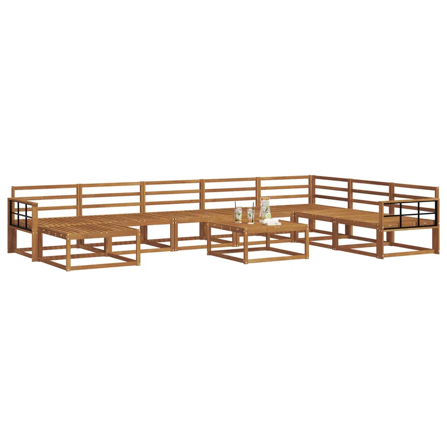 Ensemble de canapés d'extérieur 9 pcs Naturel - 3