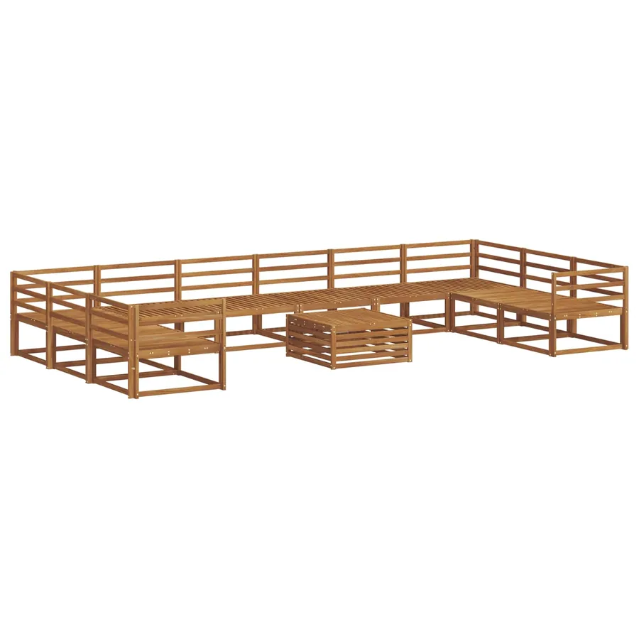 Ensemble de canapés d'extérieur 11 pcs Naturel - 2