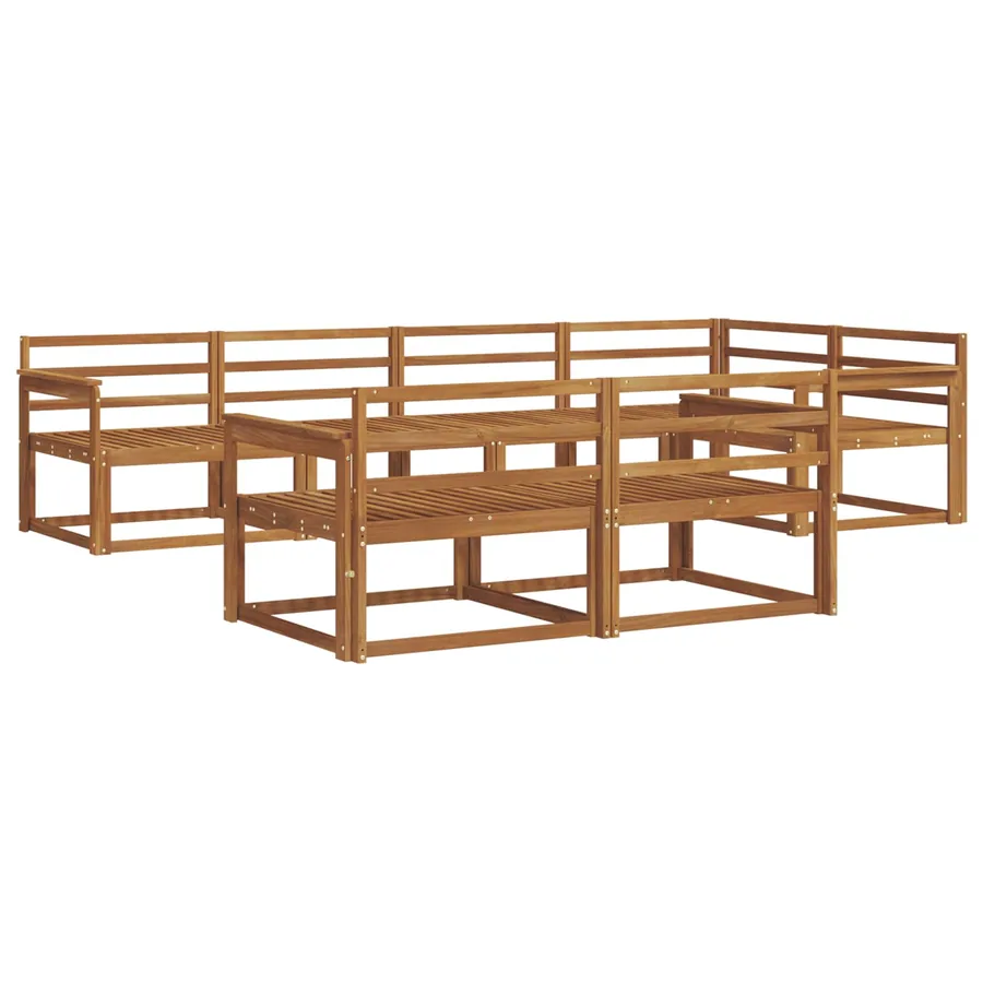 Ensemble de canapés d'extérieur 7 pcs Naturel - 2