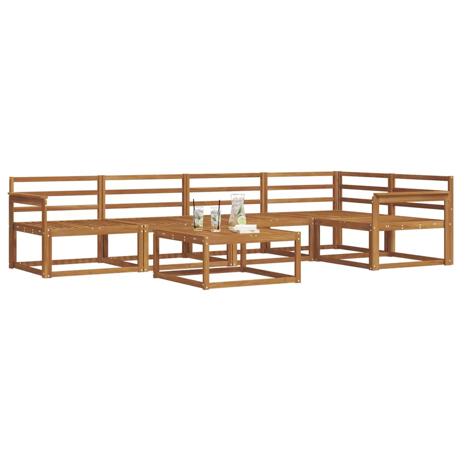 Ensemble de canapés d'extérieur 6 pcs Naturel - 3