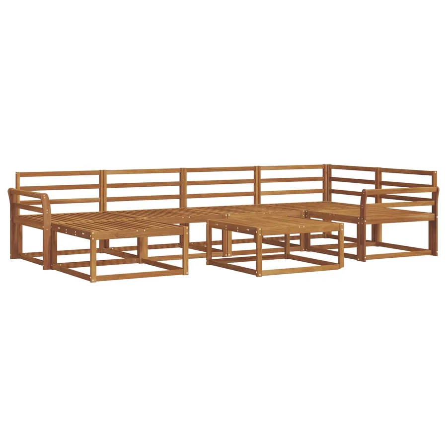 Ensemble de canapés d'extérieur 7 pcs Naturel - 2