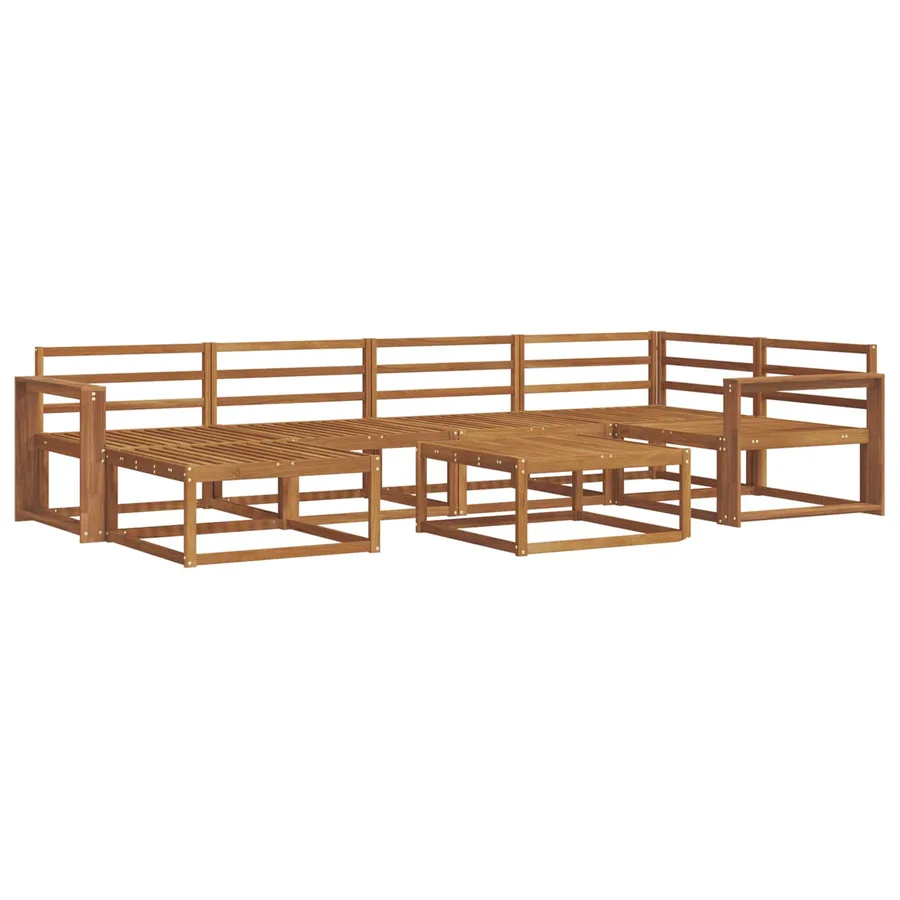 Ensemble de canapés d'extérieur 7 pcs Naturel - 2