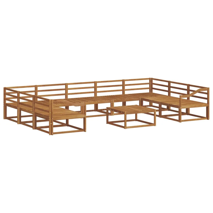 Ensemble de canapés d'extérieur 10 pcs Naturel - 2