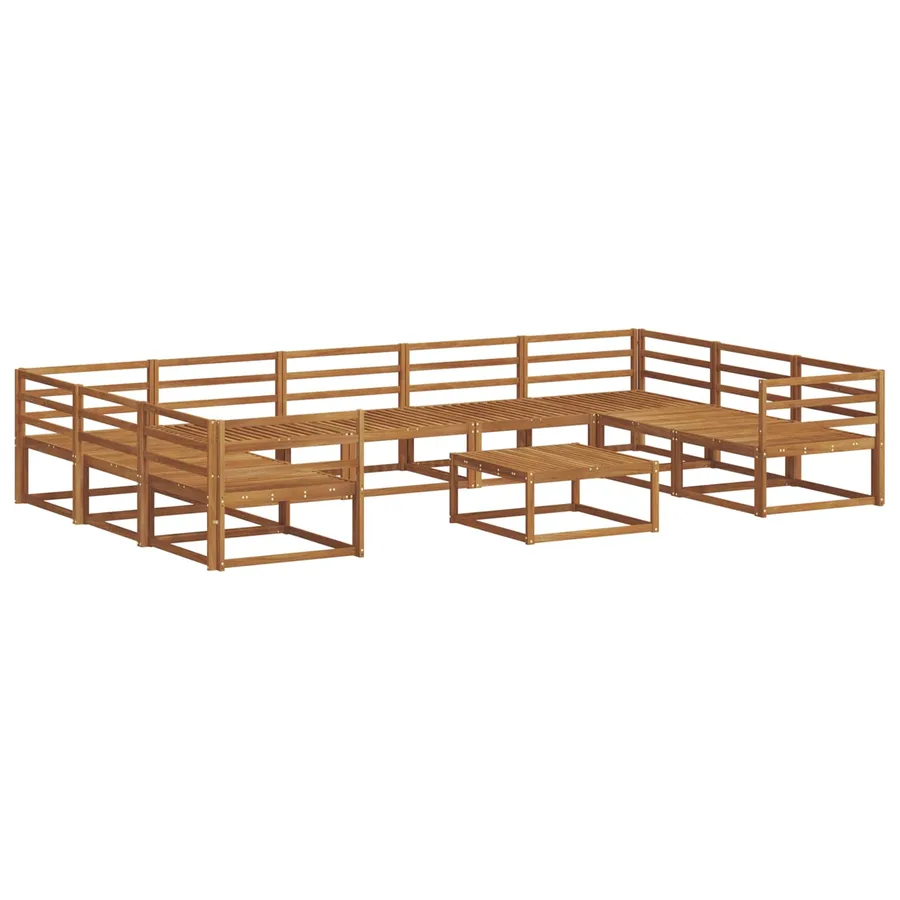 Ensemble de canapés d'extérieur 10 pcs Naturel - 2