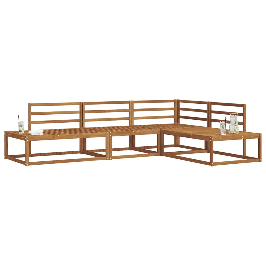 Ensemble de canapés d'extérieur Naturel Bois d'Acacia Massif - 3