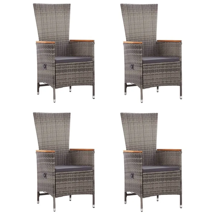 Ensemble à manger de jardin 5 pcs Gris - 2