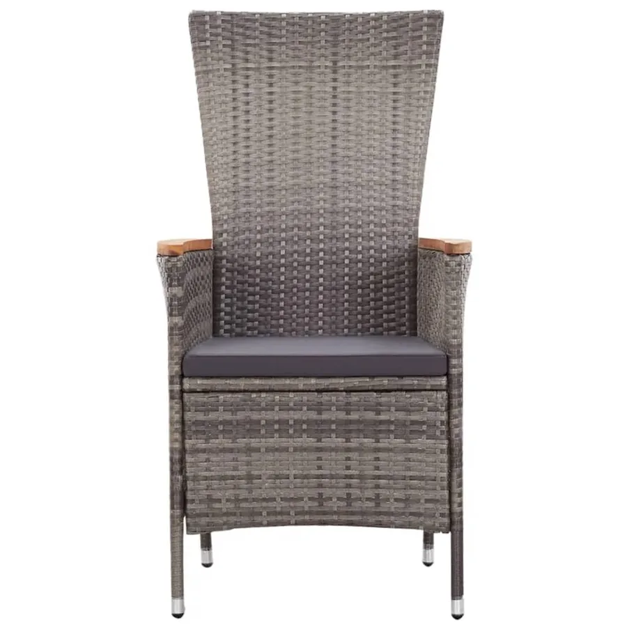 Ensemble à manger de jardin 5 pcs Gris - 4