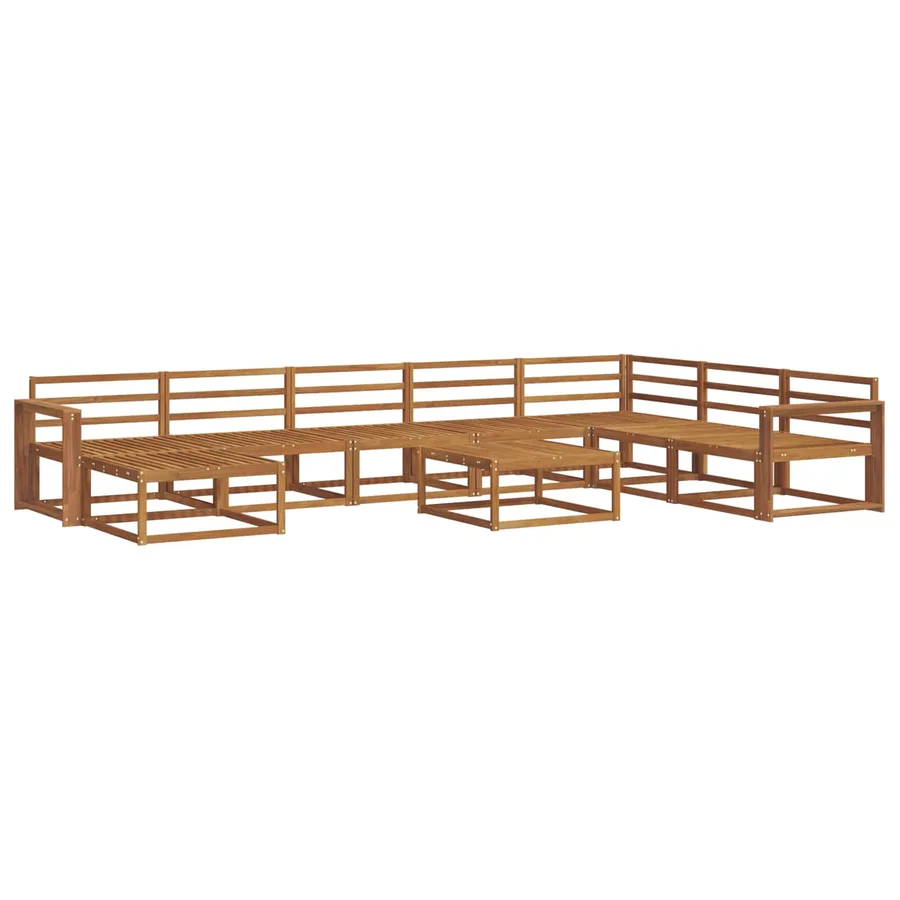 Ensemble de canapés d'extérieur 9 pcs Naturel - 2