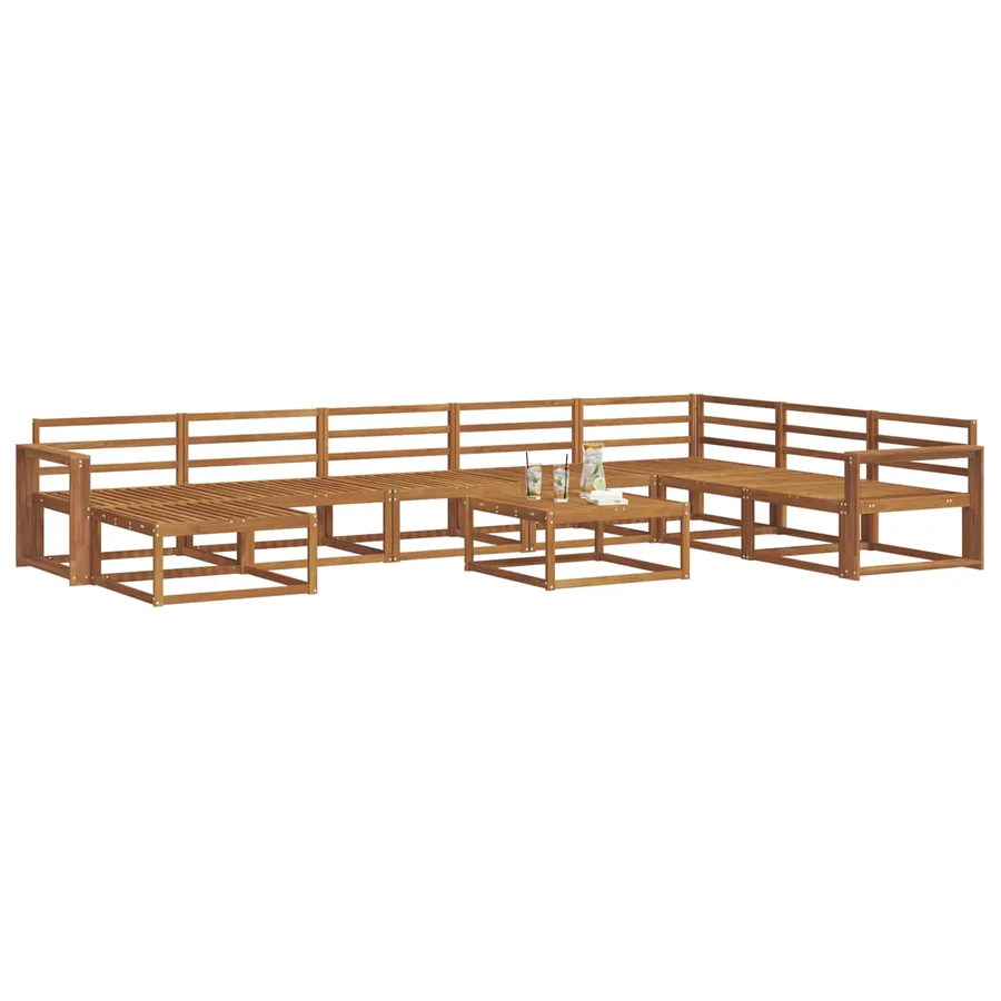 Ensemble de canapés d'extérieur 9 pcs Naturel - 3