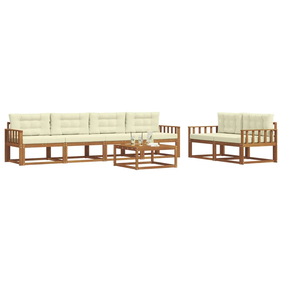 Ensemble de canapés d'extérieur 7 pcs Naturel et Crème - 3