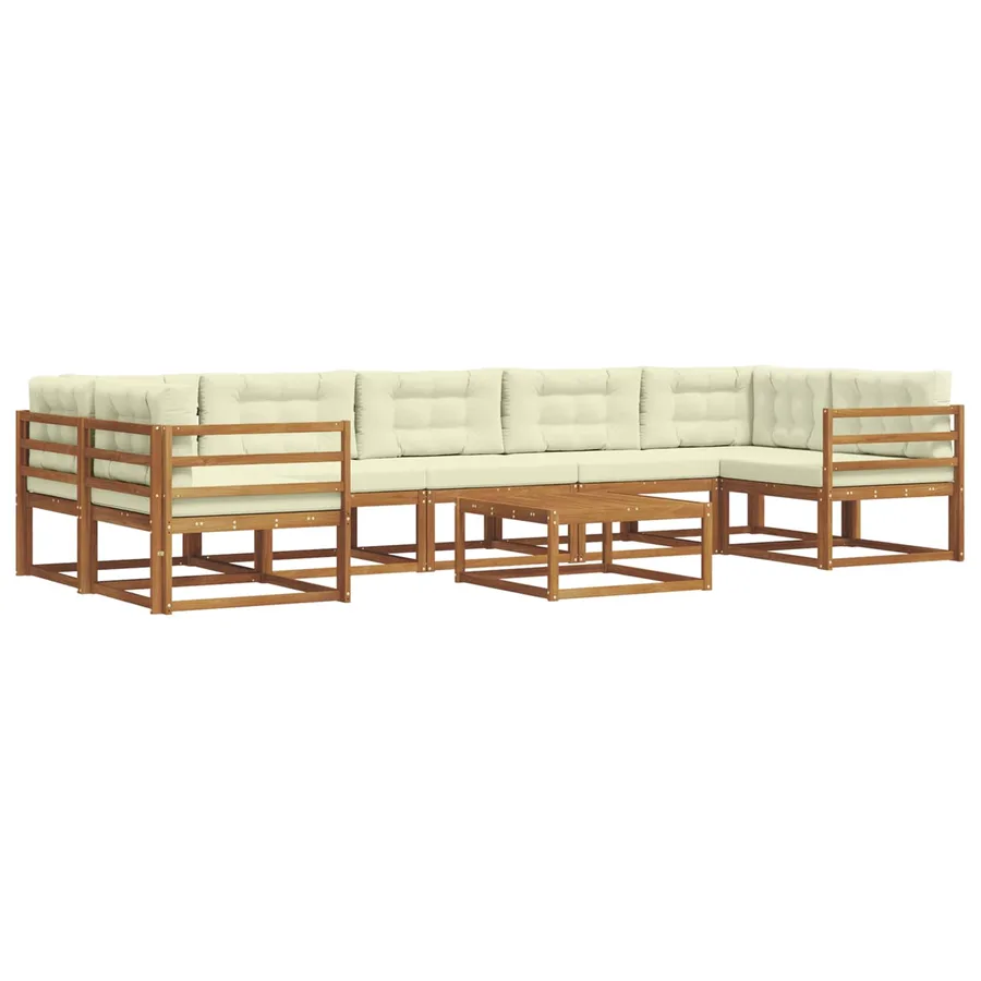 Ensemble de canapés d'extérieur 8 pcs Naturel et Crème - 2