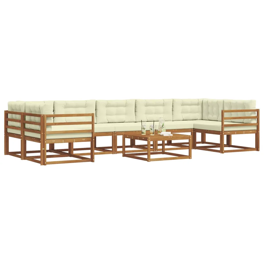 Ensemble de canapés d'extérieur 8 pcs Naturel et Crème - 3