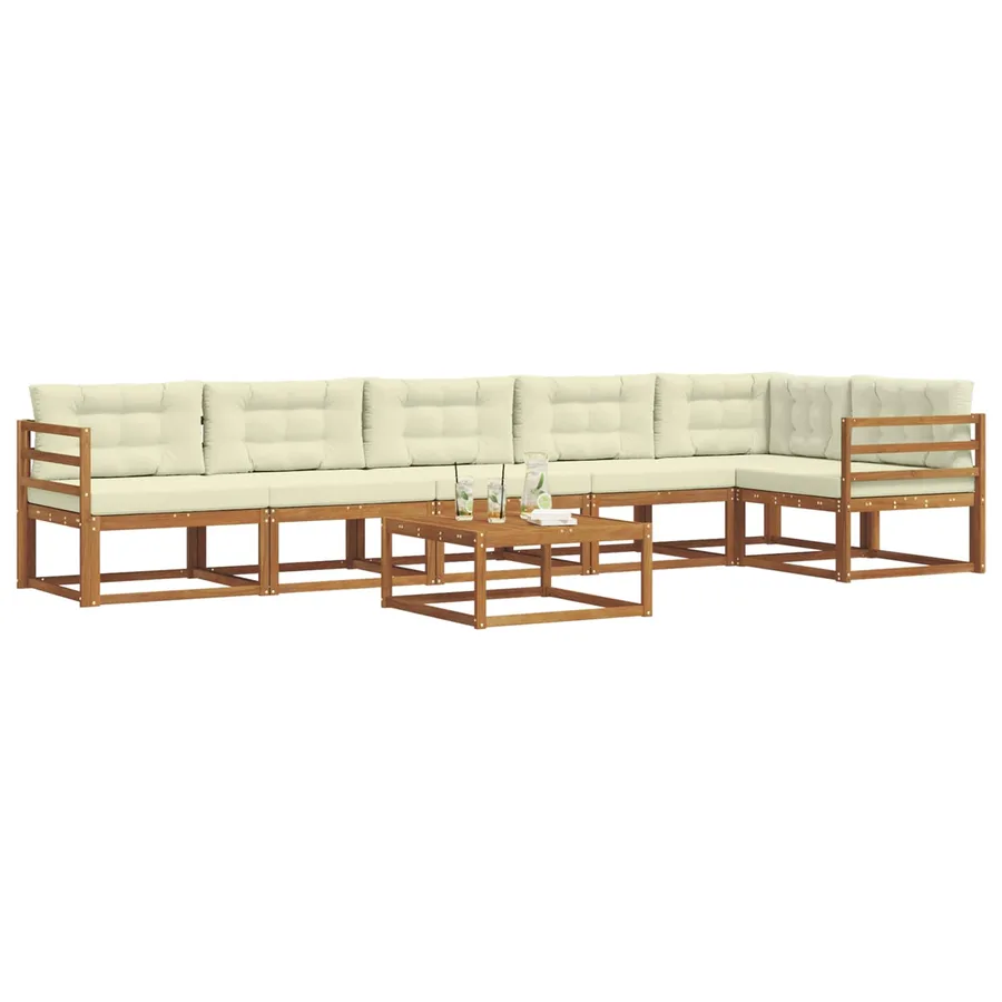 Ensemble de canapés d'extérieur 7 pcs Naturel et Crème - 3