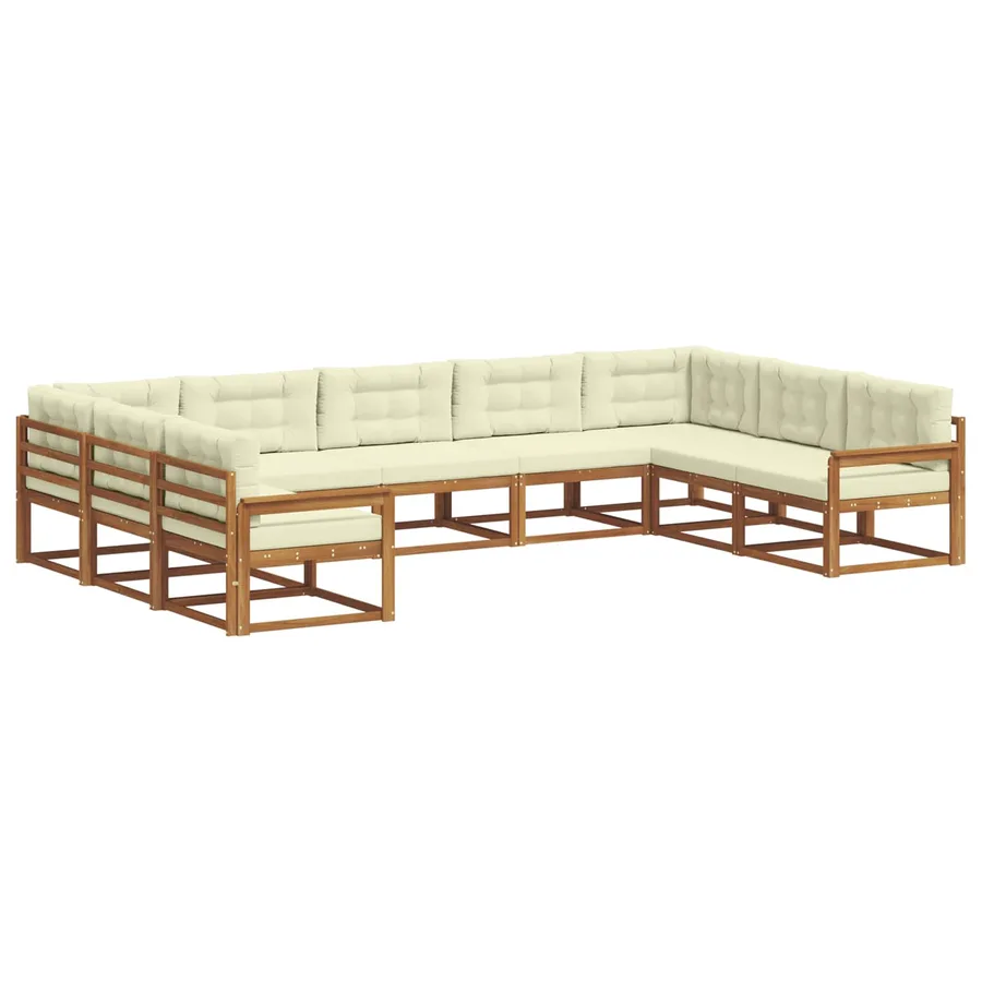 Ensemble de canapés d'extérieur 9 pcs Naturel et Crème - 2