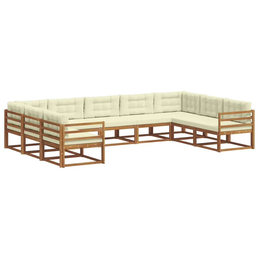 Ensemble de canapés d'extérieur 9 pcs Naturel et Crème - 2