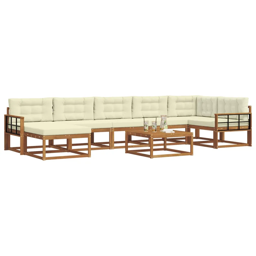 Ensemble de canapés d'extérieur 8 pcs Naturel et Crème - 3