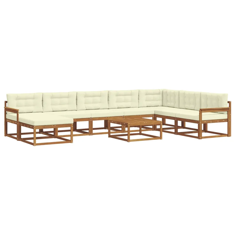 Ensemble de canapés d'extérieur 9 pcs Naturel et Crème - 2