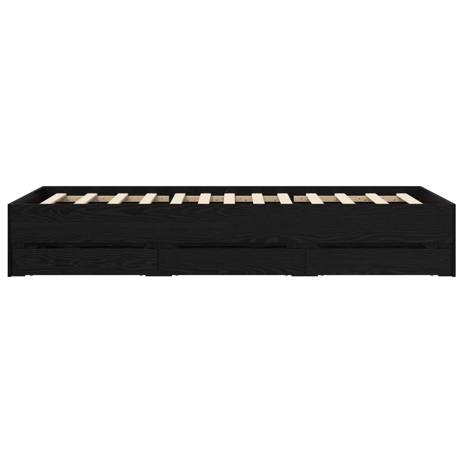 Cadre de lit avec rangement avec tiroir Chêne noir 80 x 200 cm - 4