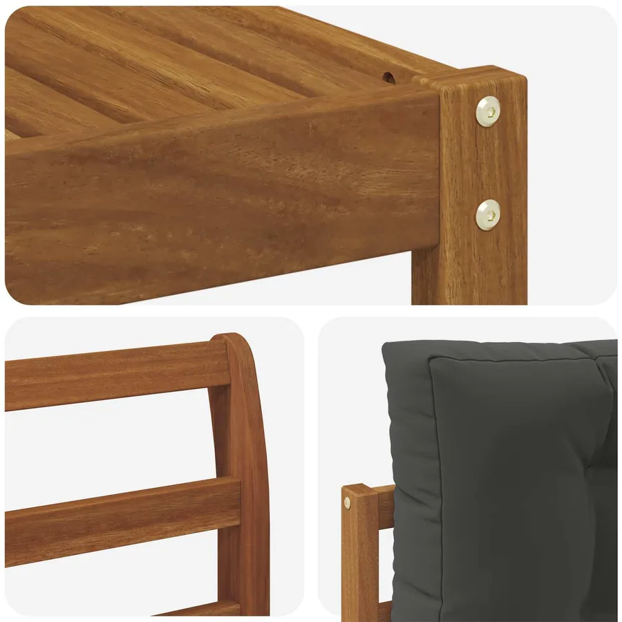 Ensemble de canapés d'extérieur 9 pcs Naturel et Anthracite - 6
