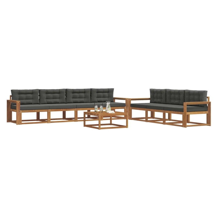 Ensemble de canapés d'extérieur 8 pcs Naturel et Anthracite - 3