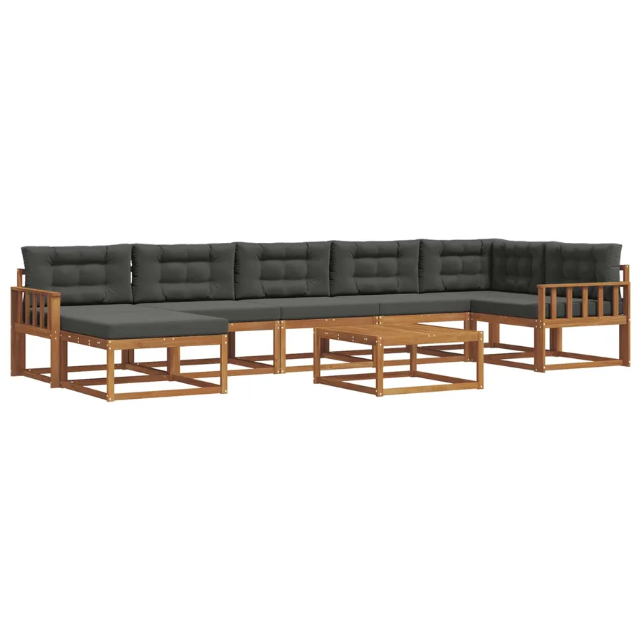Ensemble de canapés d'extérieur 8 pcs Naturel et Anthracite - 2