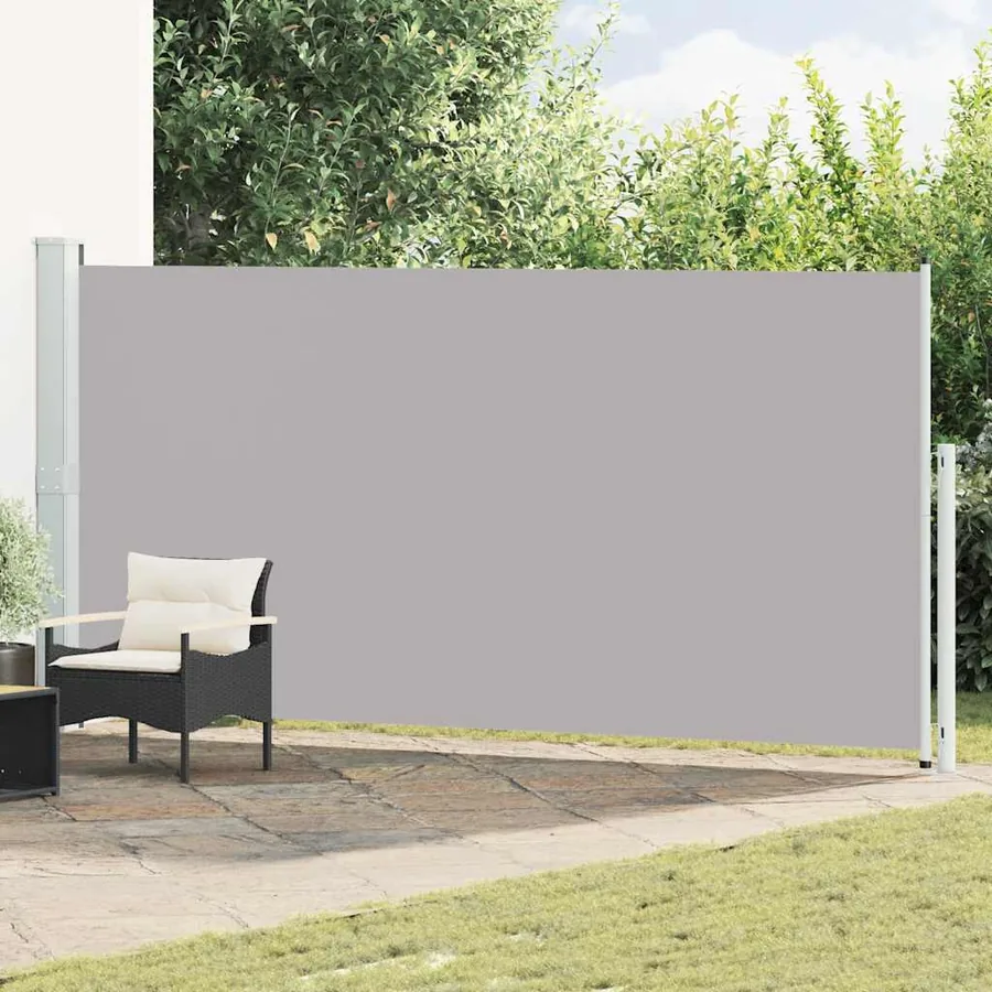 Auvent latéral rétractable de patio 180x500 cm Gris