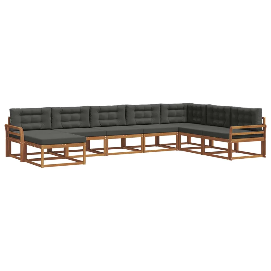 Ensemble de canapés d'extérieur 8 pcs Naturel et Anthracite - 2