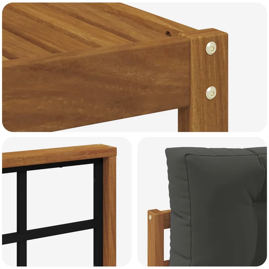 Ensemble de canapés d'extérieur 4 pcs Naturel et Anthracite - 5