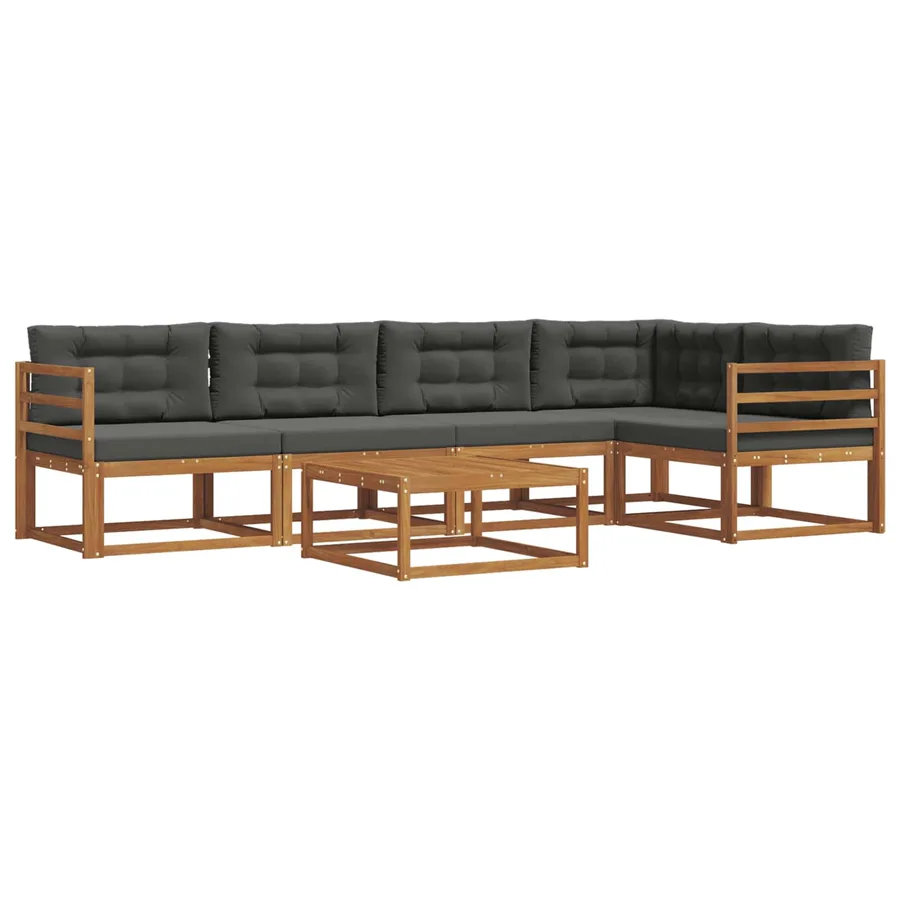 Ensemble de canapés d'extérieur 6 pcs Naturel et Anthracite - 2