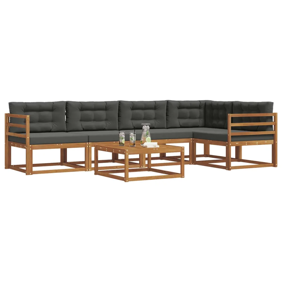 Ensemble de canapés d'extérieur 6 pcs Naturel et Anthracite - 3
