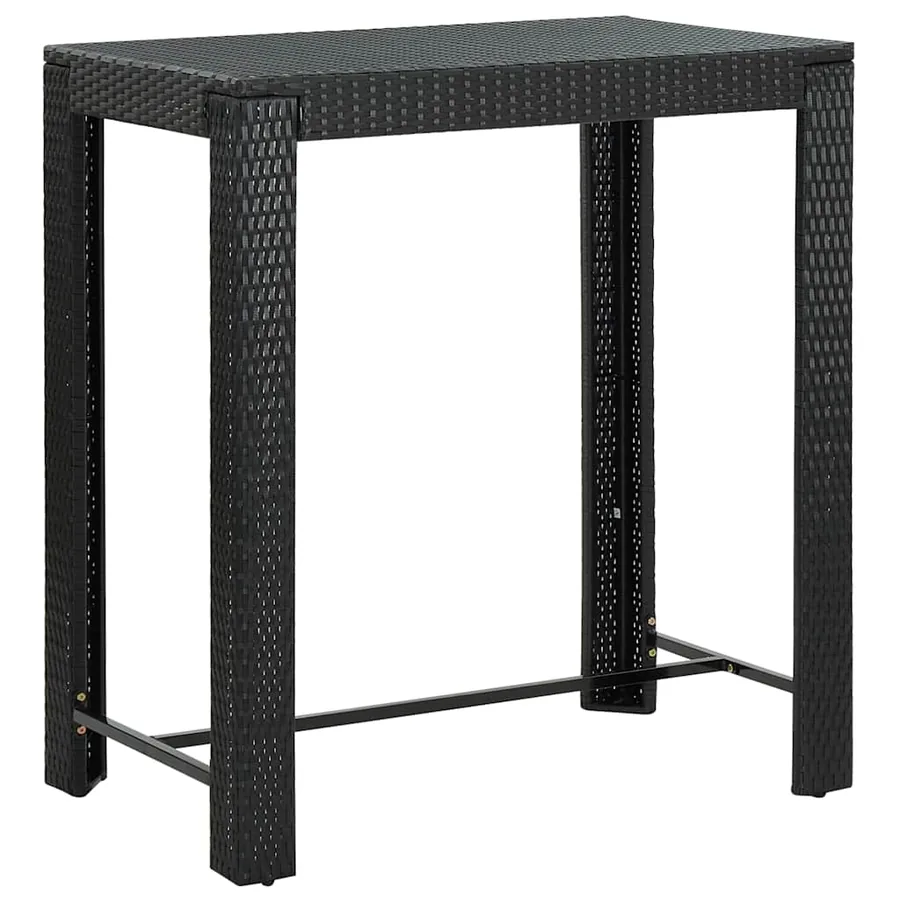 Ensemble de bar d'extérieur 7 pcs coussins Résine tressée Noir - 7