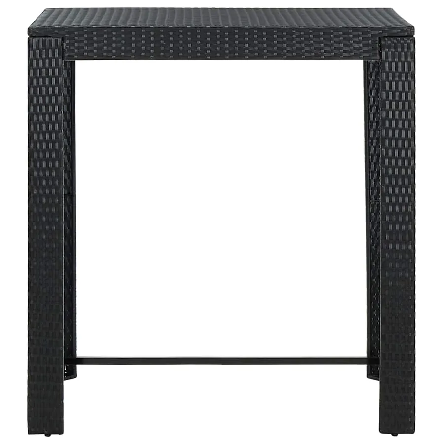 Ensemble de bar d'extérieur 7 pcs coussins Résine tressée Noir - 8