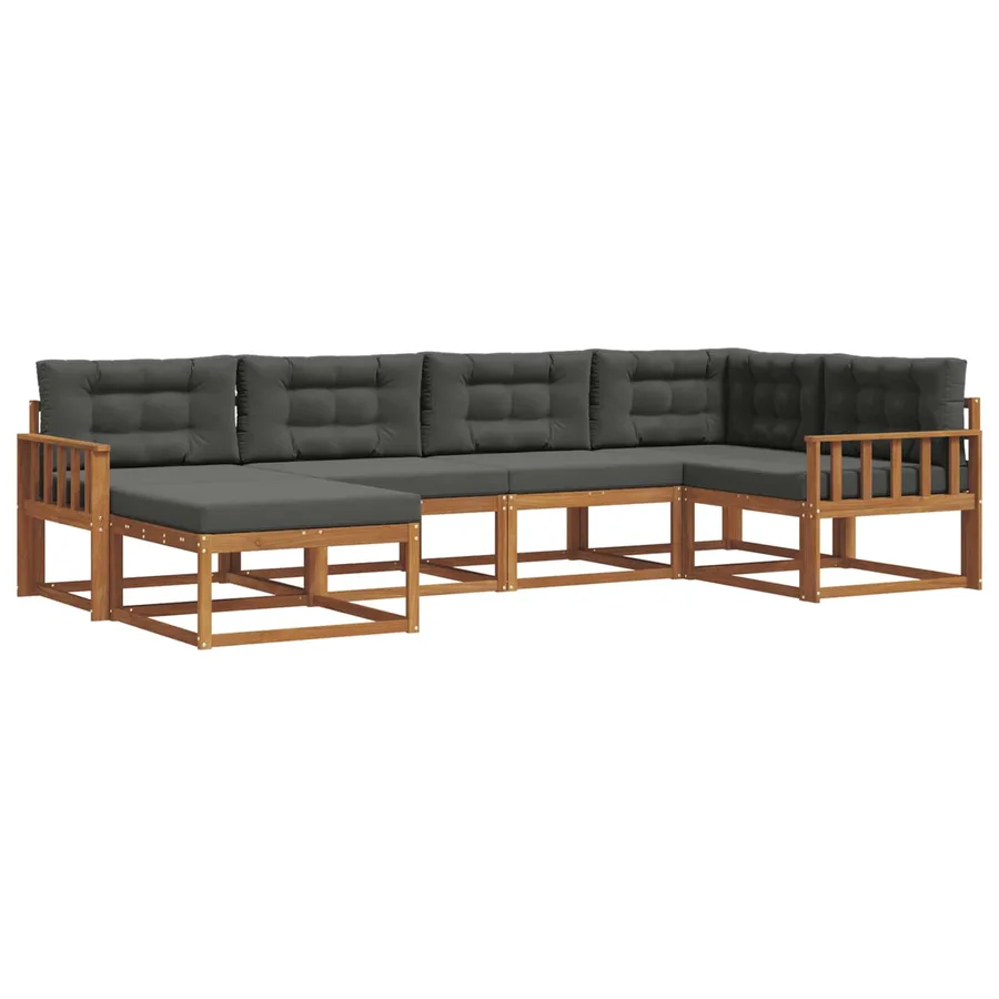 Ensemble de canapés d'extérieur 6 pcs Naturel et Anthracite - 2