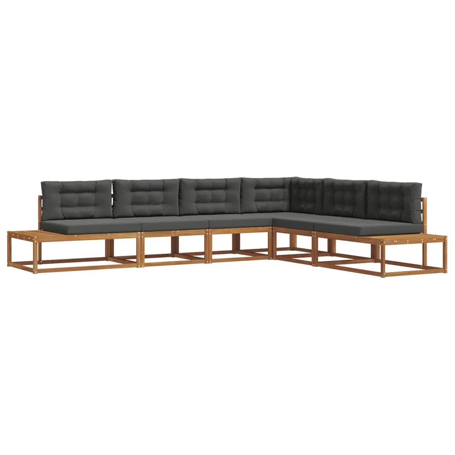 Ensemble de canapés d'extérieur Naturel et Anthracite - 2