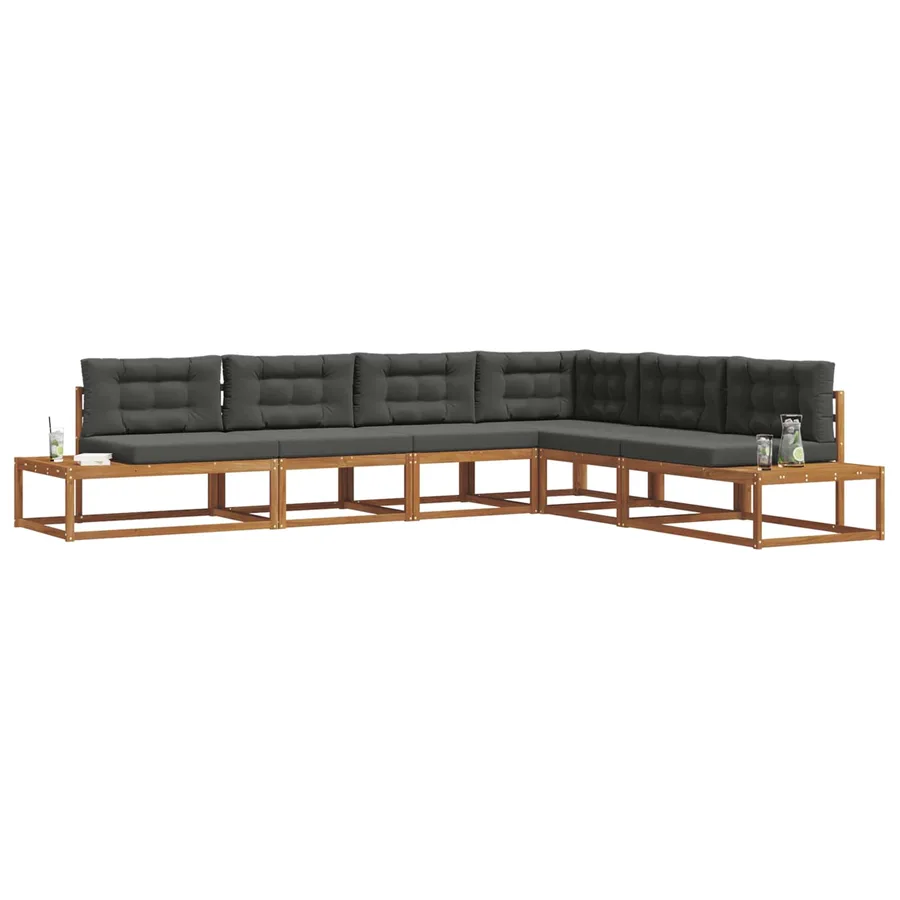 Ensemble de canapés d'extérieur Naturel et Anthracite - 3