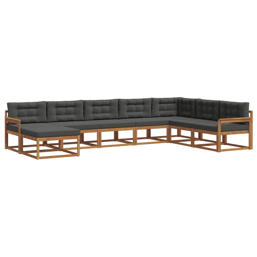 Ensemble de canapés d'extérieur 8 pcs Naturel et Anthracite - 2