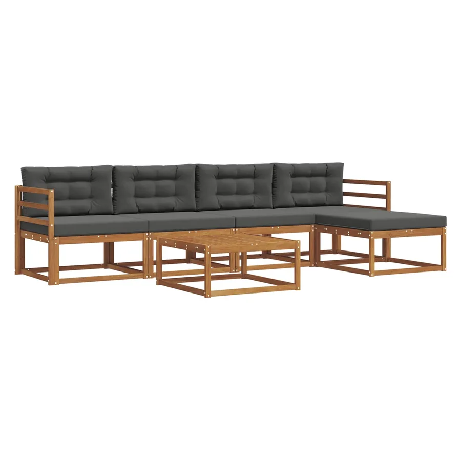 Ensemble de canapés d'extérieur 6 pcs Naturel et Anthracite - 2