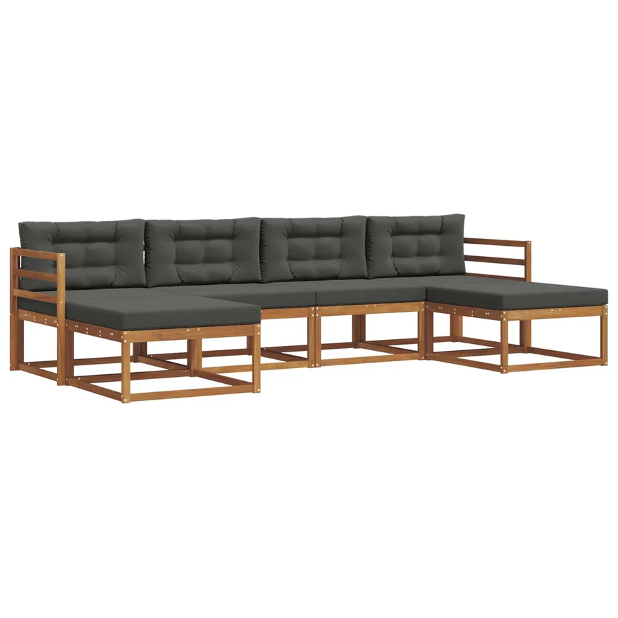 Ensemble de canapés d'extérieur 6 pcs Naturel et Anthracite - 2