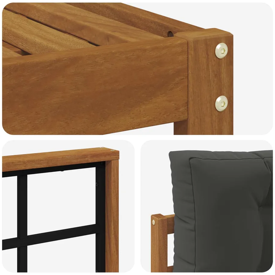 Ensemble de canapés d'extérieur 10 pcs Naturel et Anthracite - 7