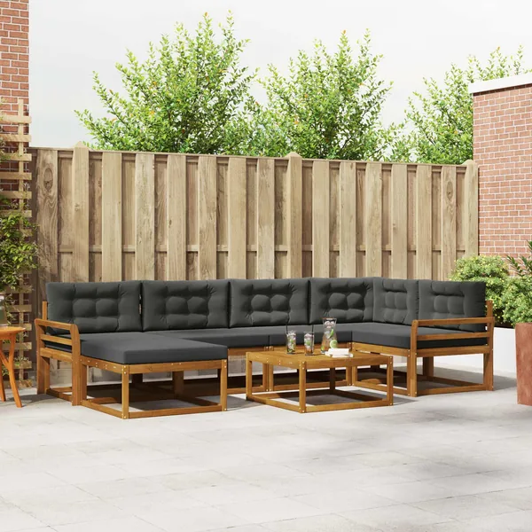 Ensemble de canapés d'extérieur 7 pcs Naturel et Anthracite