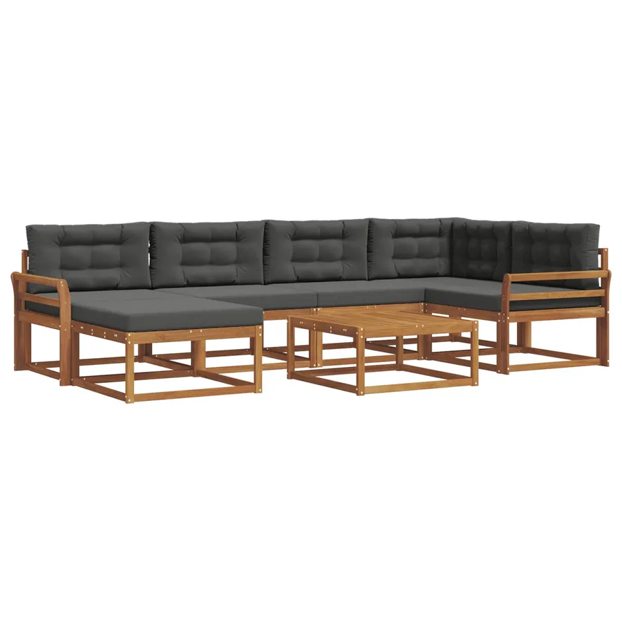 Ensemble de canapés d'extérieur 7 pcs Naturel et Anthracite - 2