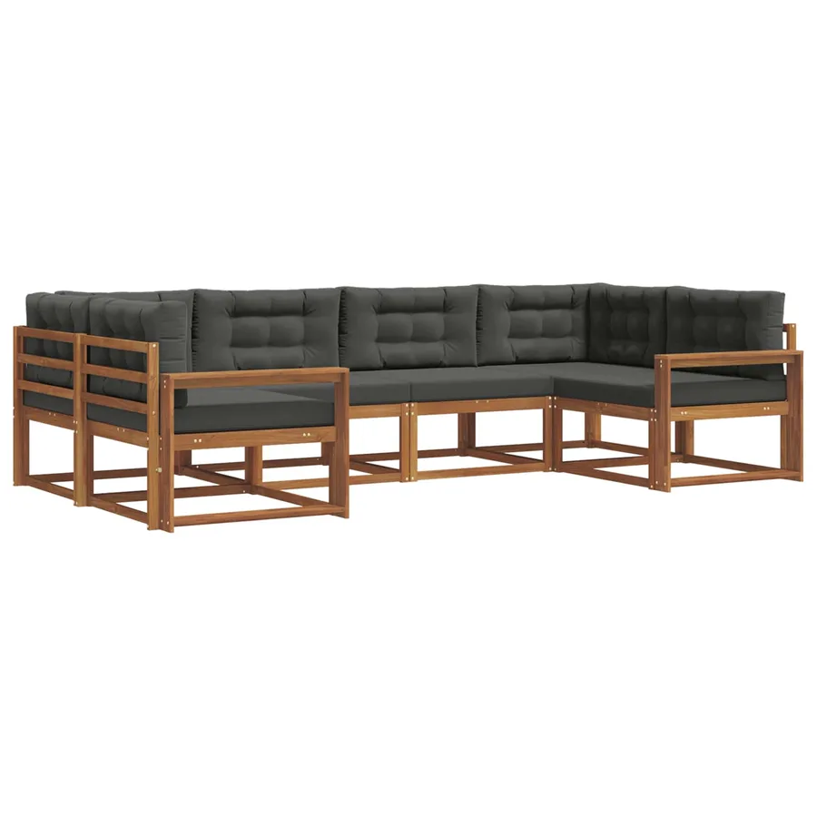 Ensemble de canapés d'extérieur 6 pcs Naturel et Anthracite - 2